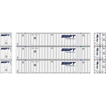 Athearn 40123 HO Scale 53' Stoughton Intermodal Container Swift SWRU 3 Pack #2 - Image 2