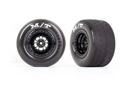 Traxxas 9475 Rear Gloss Black Weld Wheels And MT Tires For Drag Slash 2 Pack