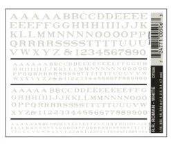 Woodland Scenics DT506 Dry Transfer Decals - Railroad Roman Letters, White