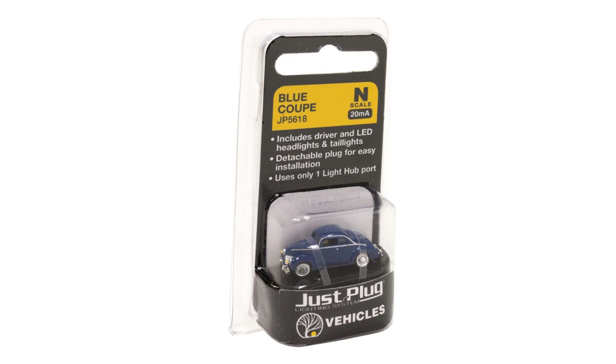 Woodland Scenics JP5618 N Scale Just Plug Vehicles - Blue Coupe - Image 3